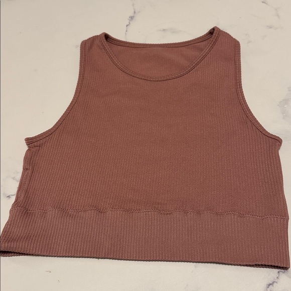 SKIMS Stretch Rib Bralette Top Womens Size L/XL Rose Pink Round Neck Sleeveless - Picture 2 of 7